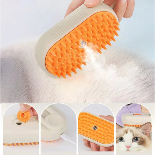 3-in-1 Steam Cat Brush Pet Hair Remover